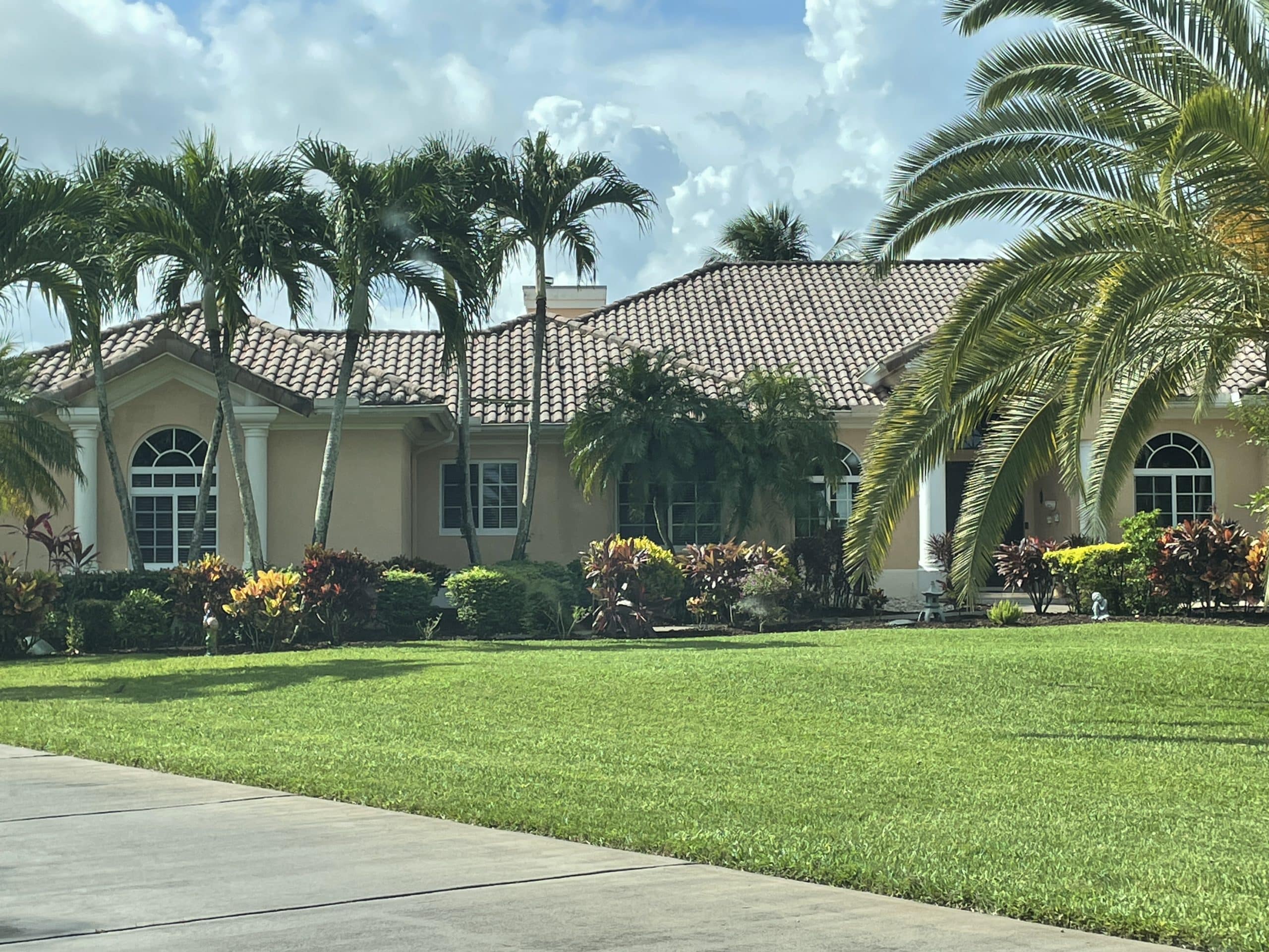 Impact windows on a Mediterranean-style South Florida home